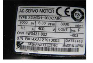 Yaskawa Servo Motor SGMSH-20DCA6C