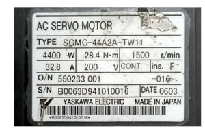 Yaskawa Servo Motor SGMG-44A2A-TW11