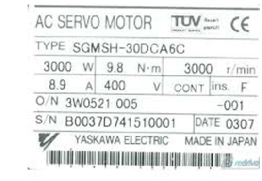 Yaskawa Servo Motor SGMSH-30DCA6C