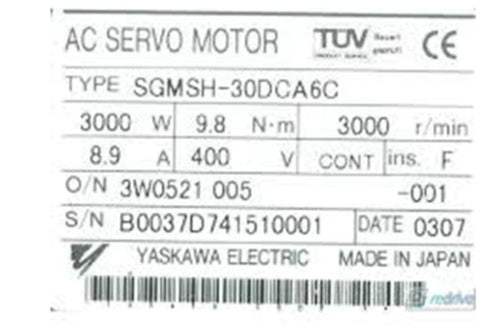 Yaskawa Servo Motor SGMSH-30DCA6C
