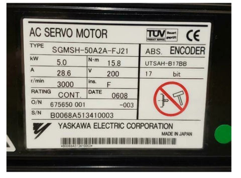 Yaskawa Servo Motor SGMSH-50A2A-FJ21