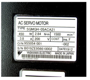 Yaskawa Servo Motor SGMGH-05ACA21