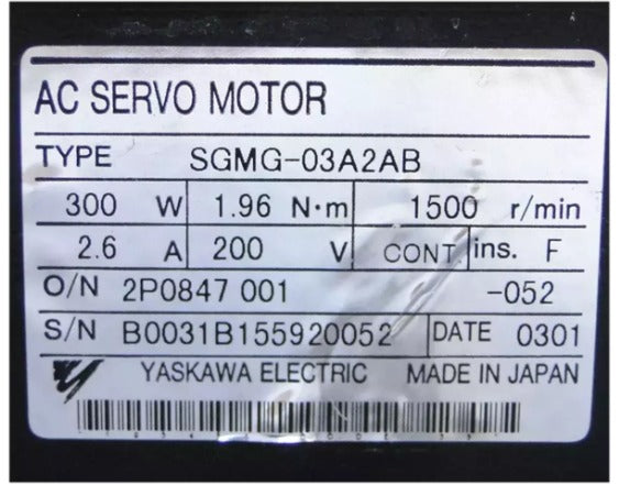 Yaskawa Servo Motor SGMG-03A2AB