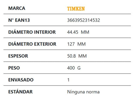 TIMKEN Rodamiento cónico 6277-6220