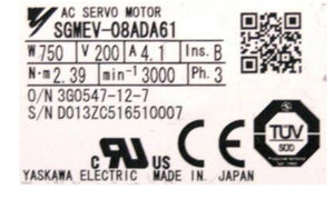Yaskawa Servo Motor SGMEV-08ADA61