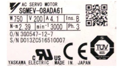 Yaskawa Servo Motor SGMEV-08ADA61