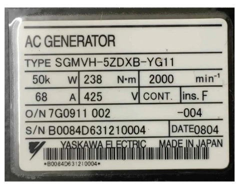 Yaskawa Servo Motor SGMVH-5ZDXB-YG11