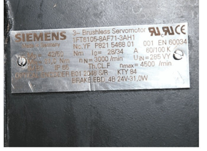 SIEMENS Servo Motor 1FT6105-8AF71-3AH1