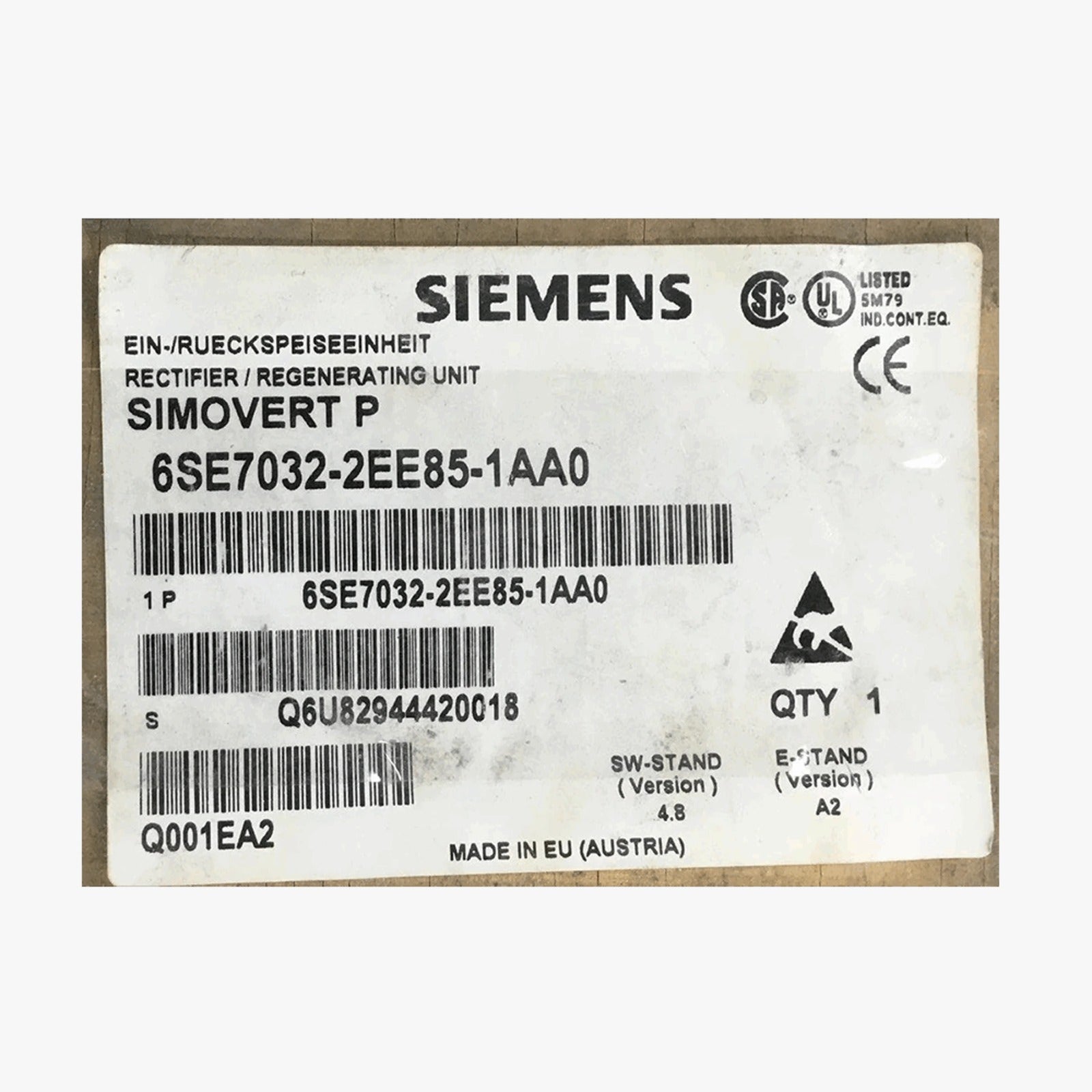 SIEMENS Servoaccionamiento 6SE7032-2EE85-1AA0