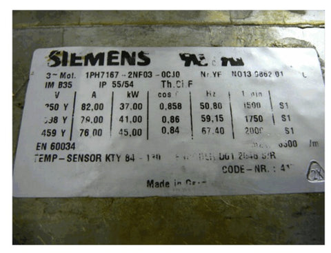 SIEMENS Servo Motor 1PH7167-2NF03-0CJ0