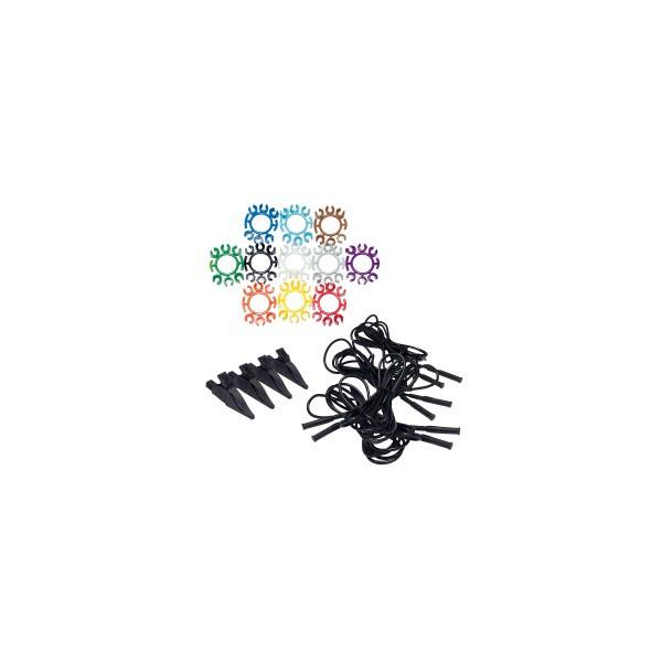 CHAUVIN ARNOUX P01295476 - Kit of 4 banana leads + 4 crocodile clips + 1 set of coloured rings