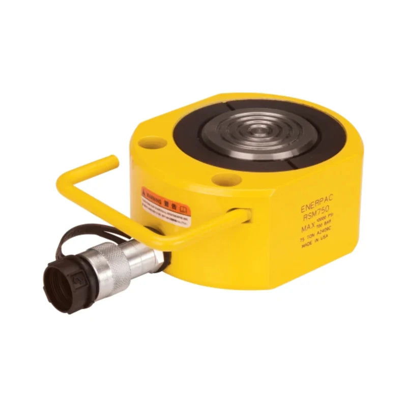 Enerpac RSM750 - Cilindro de baja altura - Simple acción - Capacidad: 75ton - Capacidad del cilindro (kn): 718 - Carrera: 16mm - Simple acción, retorno por resorte - Sólido