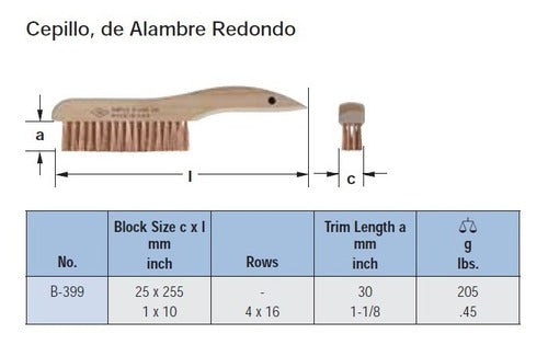 AMPCO CEPILLO CERDAS BRONCE B399