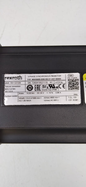 REXROTH MAGNET MOTOR R911307209 MSK060B-0300-NN-S1-UG1-NNNN