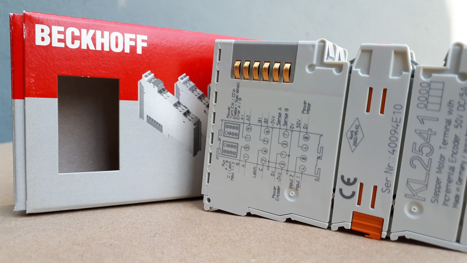 BECKHOFF KL2541 BUS TERMINAL, 1-CHANNEL MOTION INTERFACE, STEPPER MOTOR, 48 V DC, 5 A, WITH INCREMENTAL ENCODER